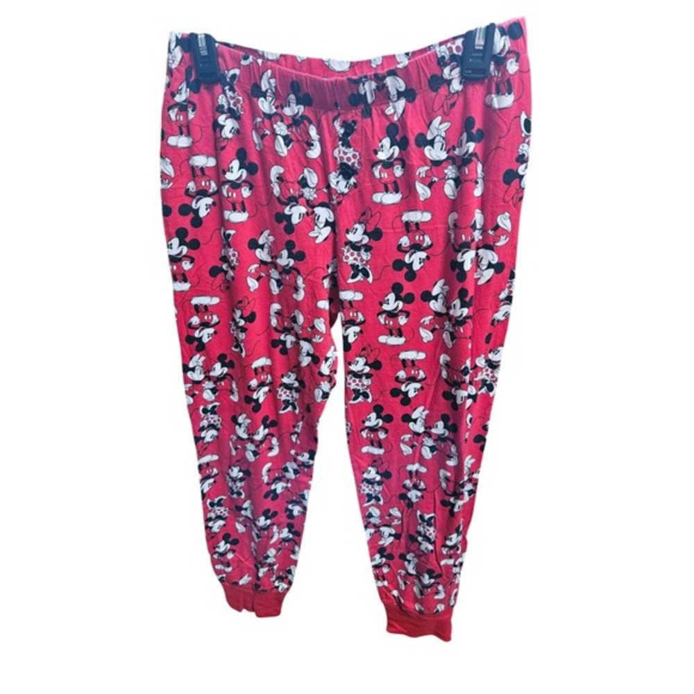 Disney Mickey Mouse‎ Pajama Pants Sleepwear Red Lounge M 7/8